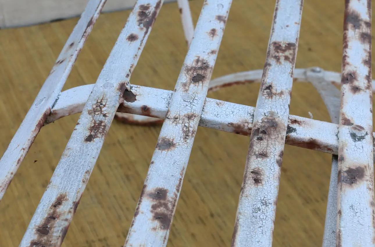 Mid 20th Century Wrought Iron Outdoor Bench For Sale 5