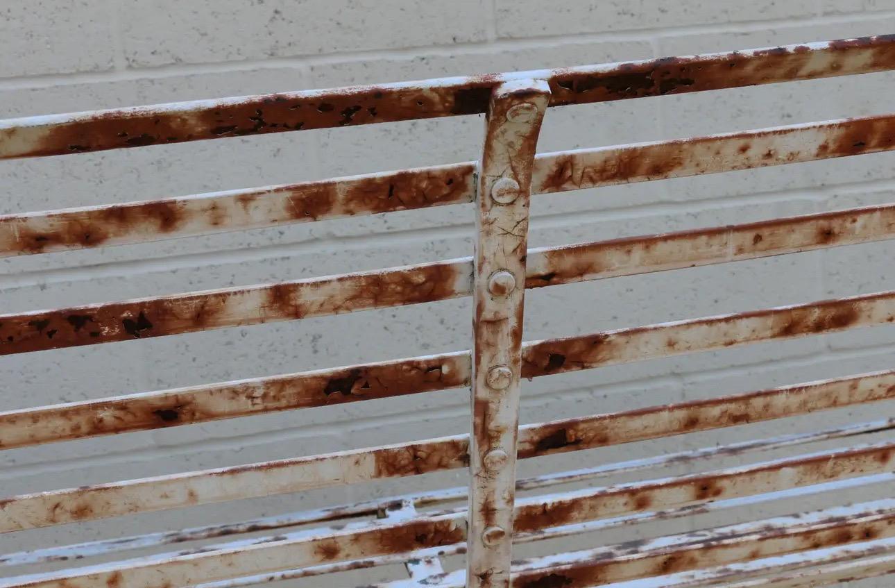 Mid 20th Century Wrought Iron Outdoor Bench For Sale 2