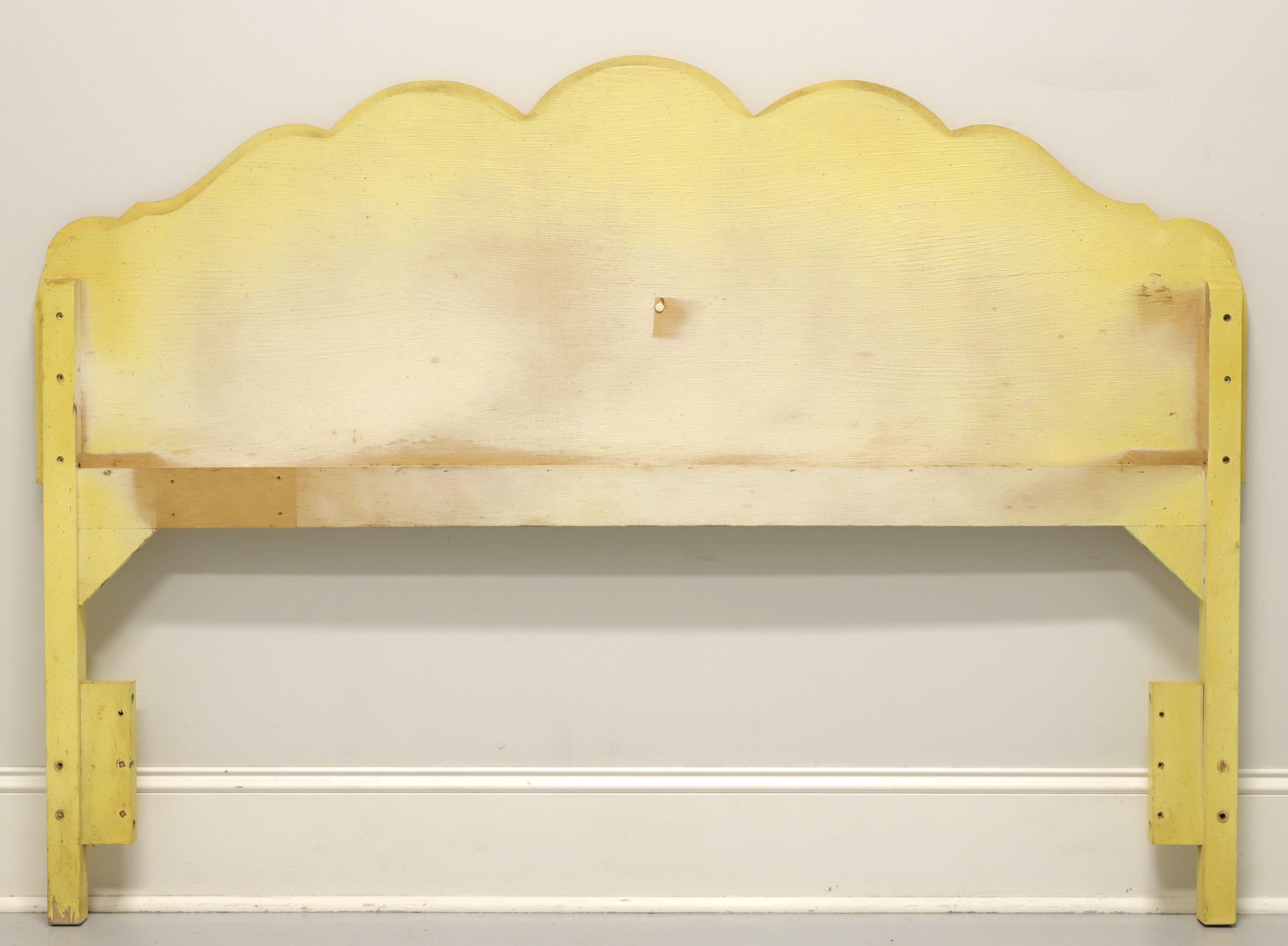 French Provincial Mid 20th Century Yellow French Country Full Size Headboard For Sale