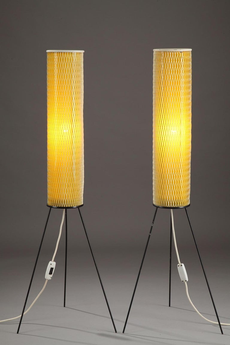 Mid20th Century Yellow Plastic Floor Lamp For Sale at 1stDibs