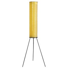 Vintage Mid-20th Century Yellow Plastic Floor Lamp
