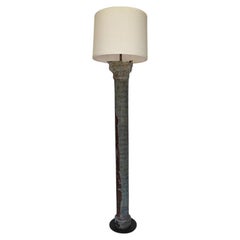 Vintage Mid-20th Century Zinc Column Mold Re-Purposed Floor Lamp