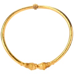 Mid-20th Century Zolotas Greek 22 Karat Gold Torque Cuff Necklace