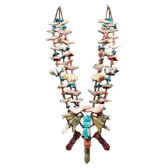 Mid-20th Century Zuni Triple Strand Fetish Native American Necklace