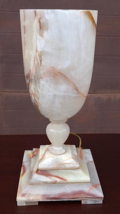 Mid 20th Centuy Onyx Marble Urn Form Table Lamp