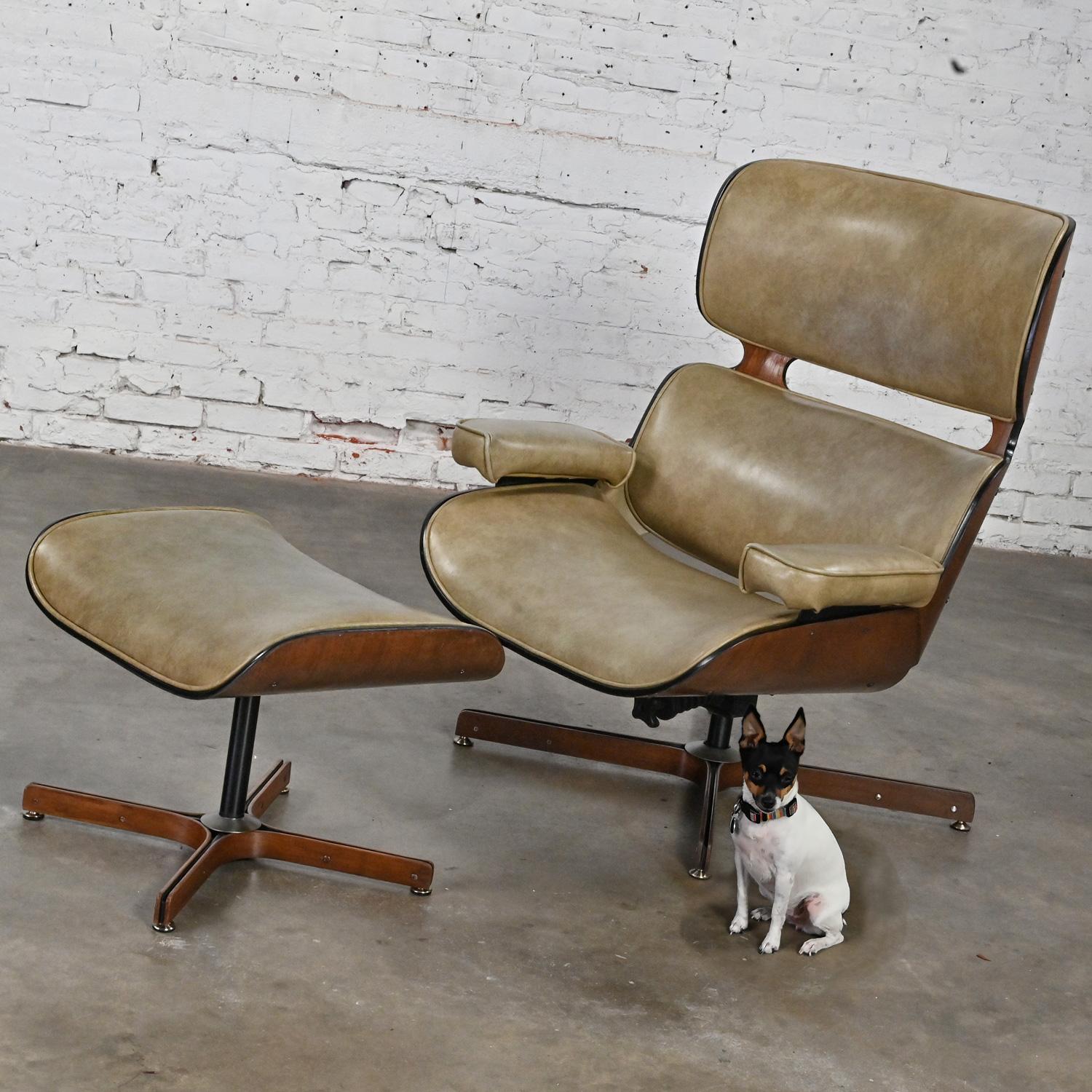 Metal Mid 20th MCM Mr. Chair Lounge Chair & Ottoman by George Mulhauser for Plycraft For Sale