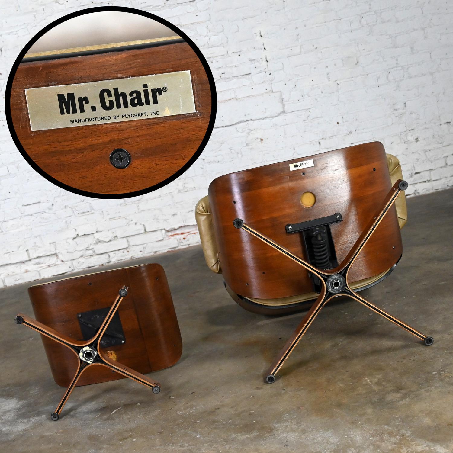 Mid 20th MCM Mr. Chair Lounge Chair & Ottoman by George Mulhauser for Plycraft For Sale 6