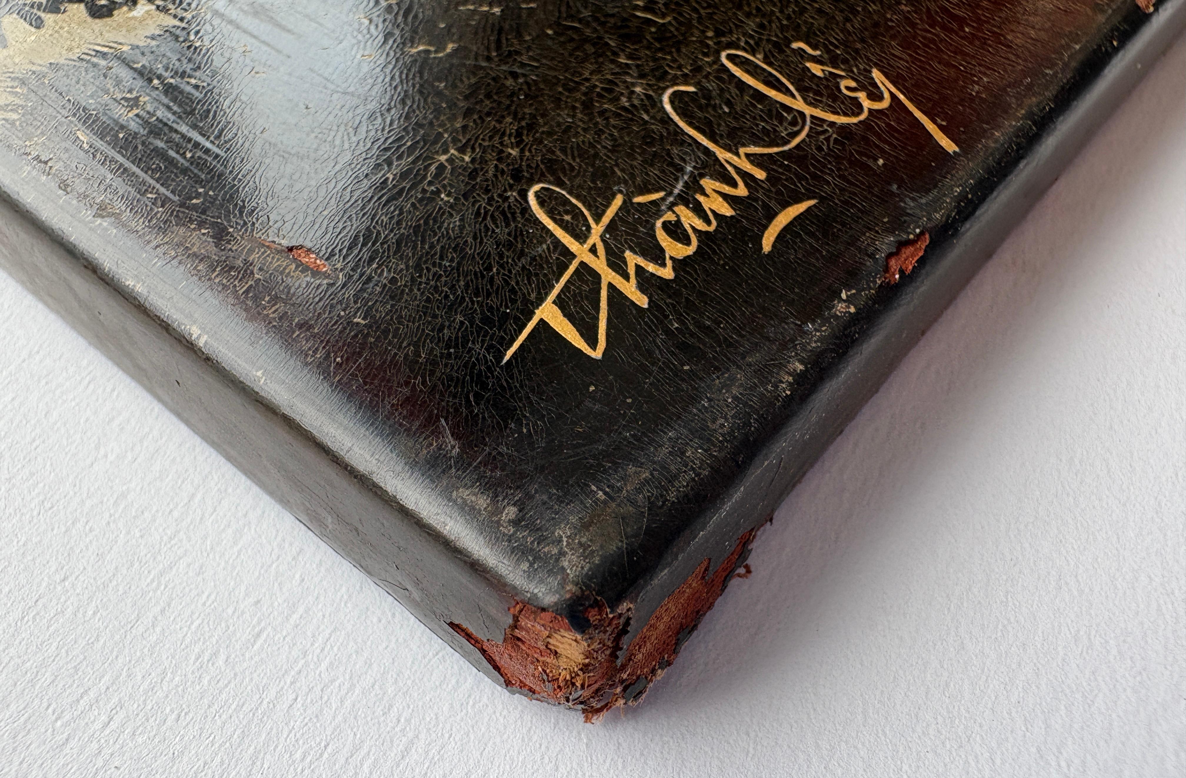 Vietnamesische Lacktafel aus der Mitte des 20. Jahrhunderts von Nguyen Thanh-Ley im Angebot 8