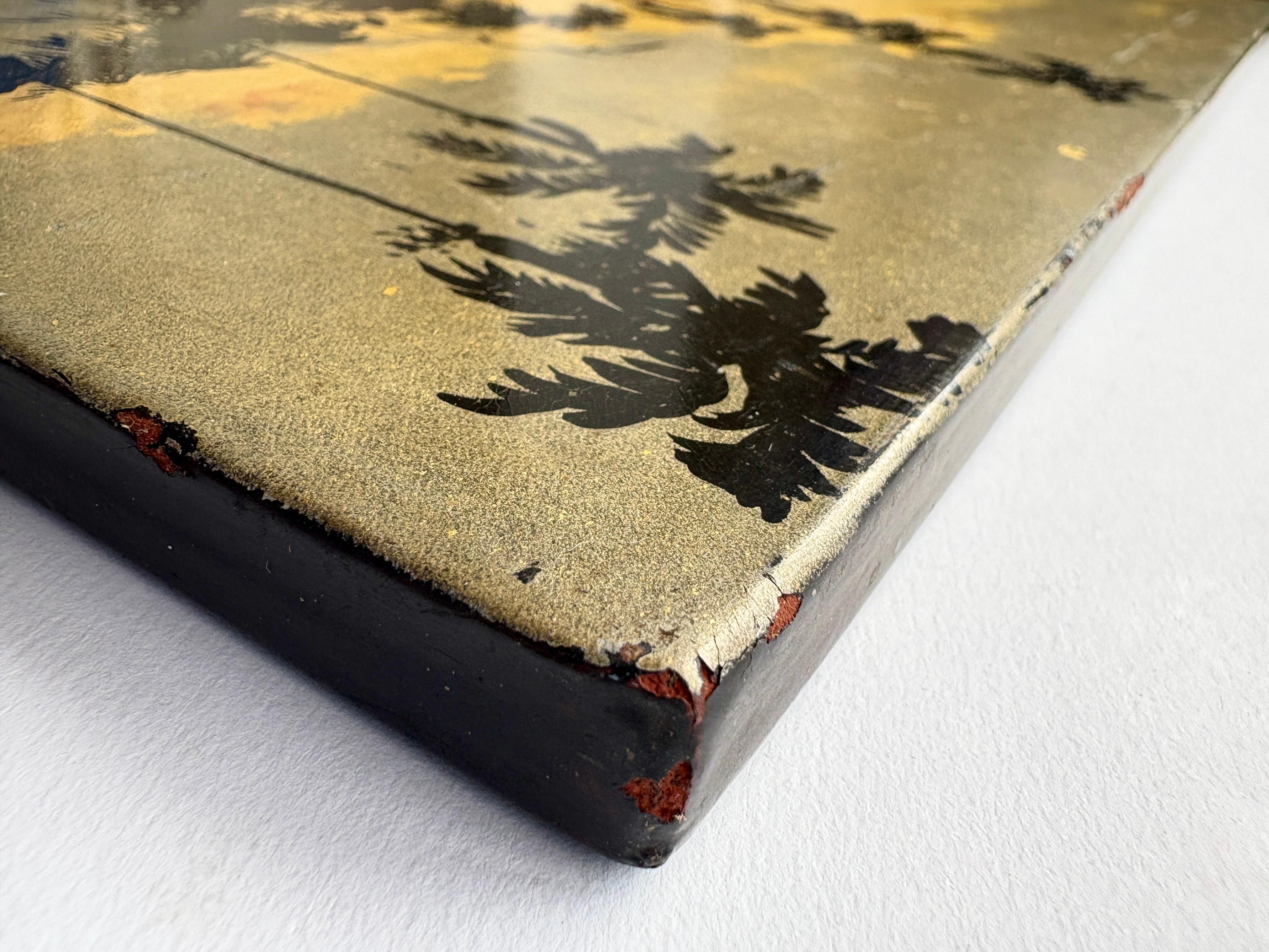 Vietnamesische Lacktafel aus der Mitte des 20. Jahrhunderts von Nguyen Thanh-Ley im Angebot 9