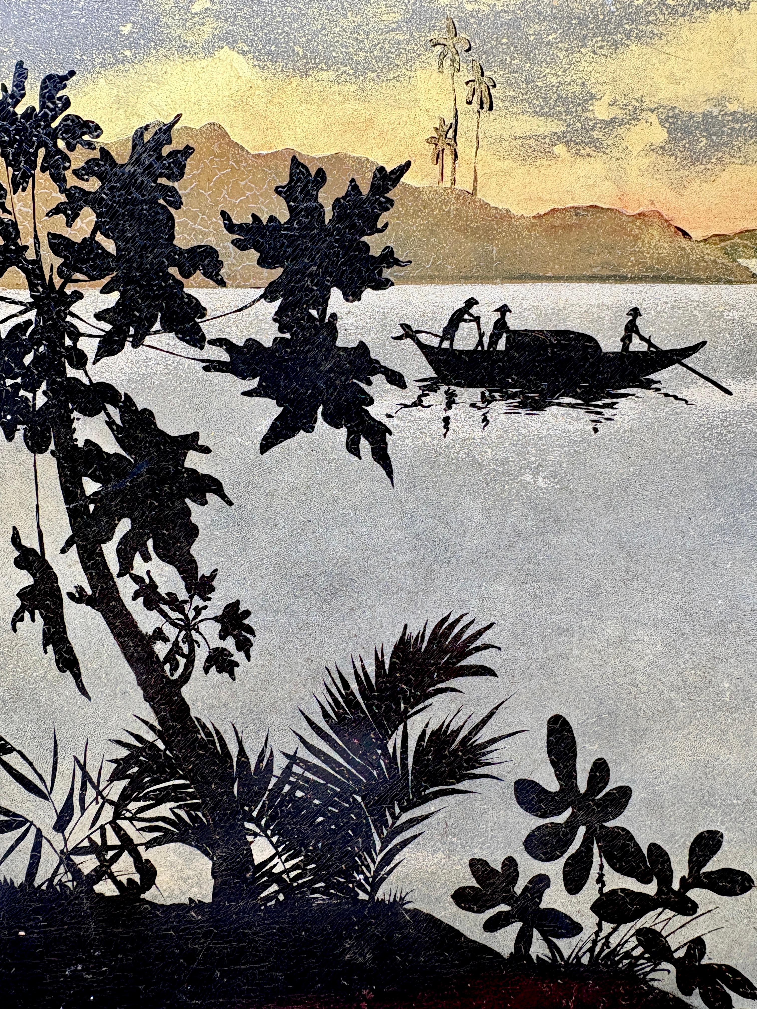 Vietnamesische Lacktafel aus der Mitte des 20. Jahrhunderts von Nguyen Thanh-Ley im Zustand „Relativ gut“ im Angebot in COLMAR, FR