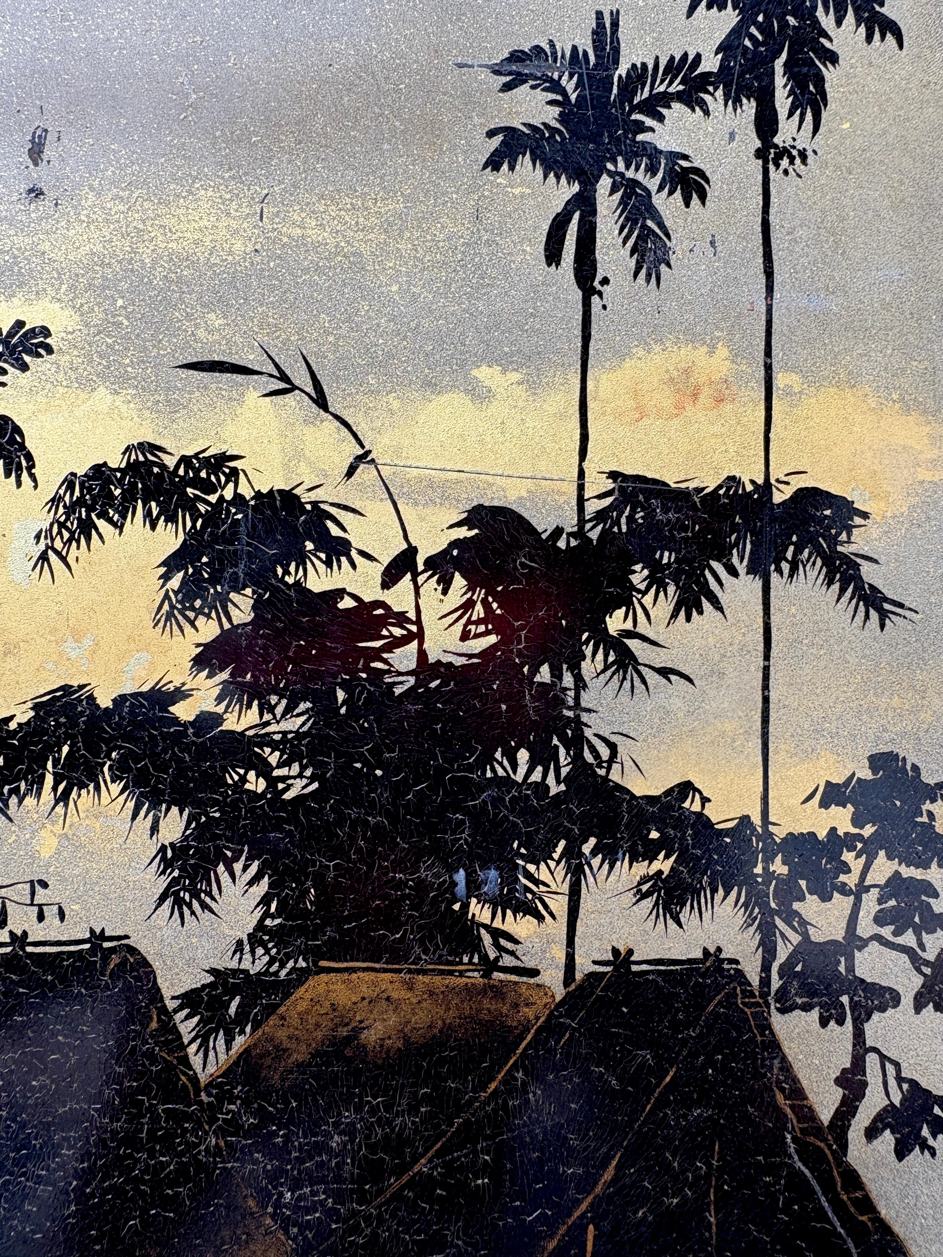 Vietnamesische Lacktafel aus der Mitte des 20. Jahrhunderts von Nguyen Thanh-Ley im Angebot 3