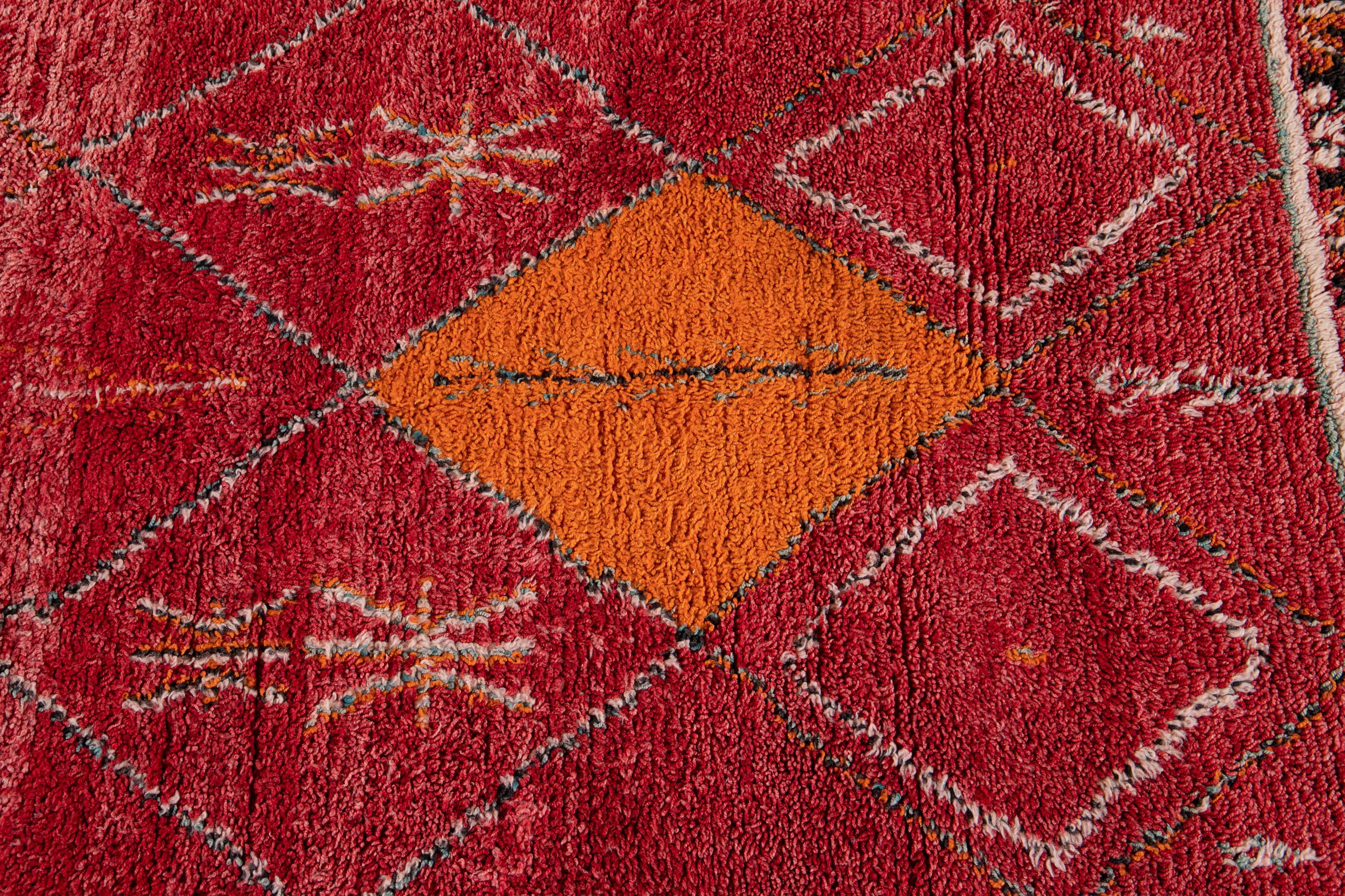 Laine Tapis en laine marocain du milieu du 20e siècle en vente