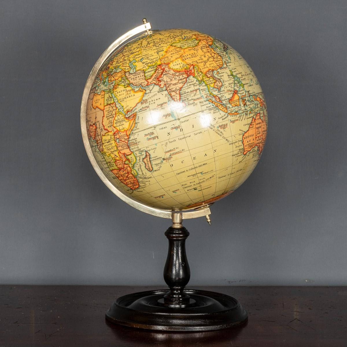 Britannique Globe terrestre britannique 10 pouces du milieu du 20e siècle, Geographia