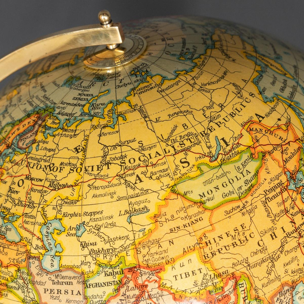 Globe terrestre britannique 10 pouces du milieu du 20e siècle, Geographia 1