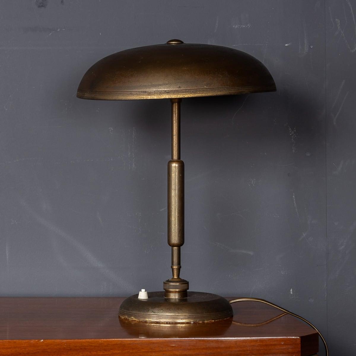 Italian Mid 20thC Bronze Adjustable Table Lamp Attributed To Giovanni Michelucci c.1945 For Sale