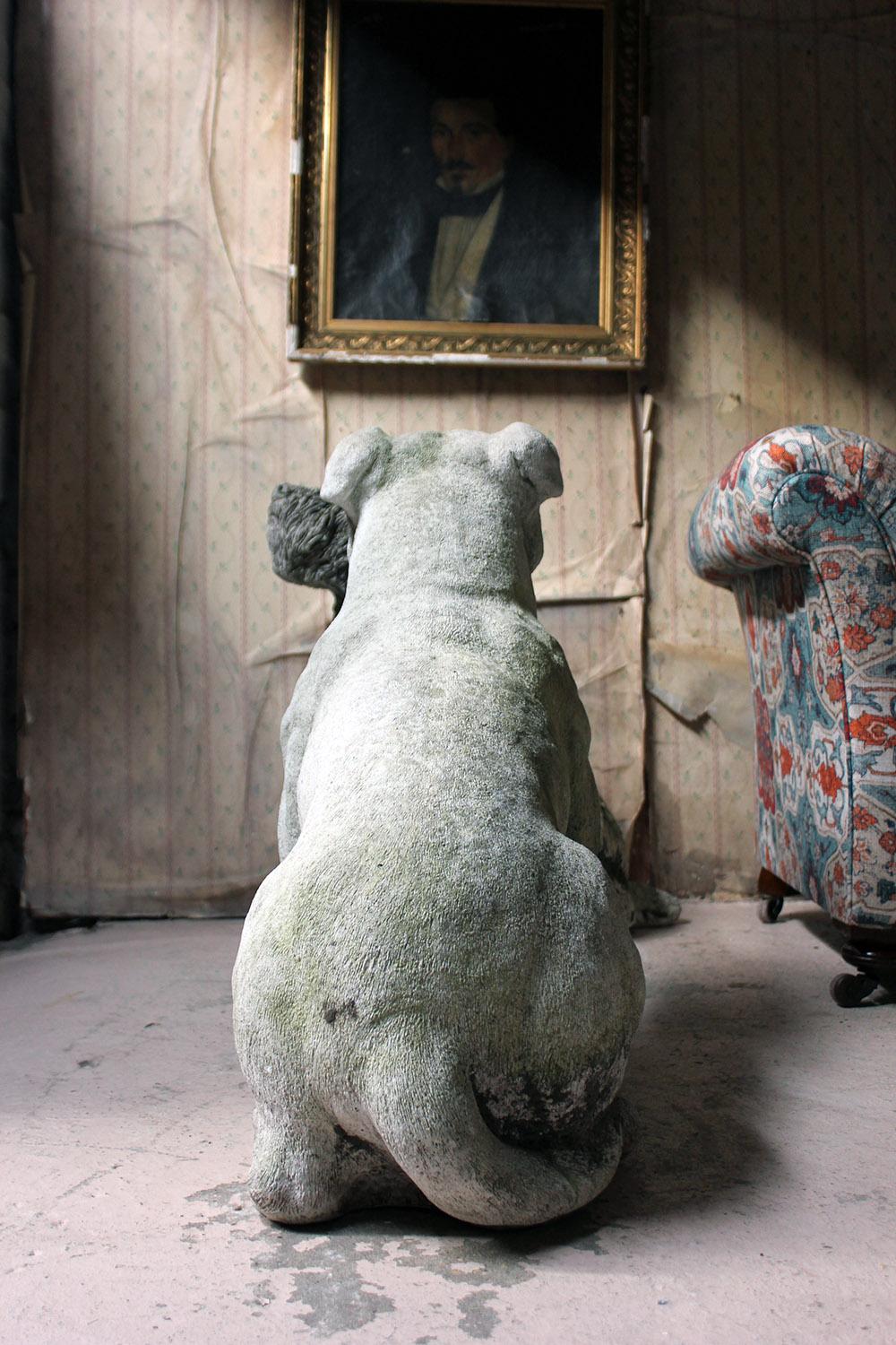 Mid-20th Century Cast Composition Stone Staffordshire Bull Mastiff 2