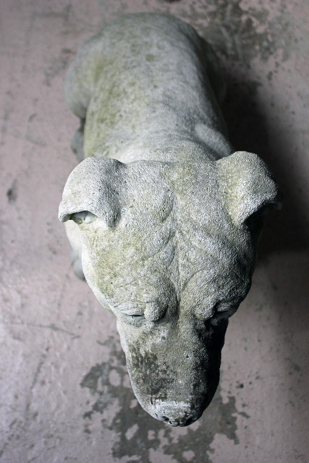 Mid-20th Century Cast Composition Stone Staffordshire Bull Mastiff 8