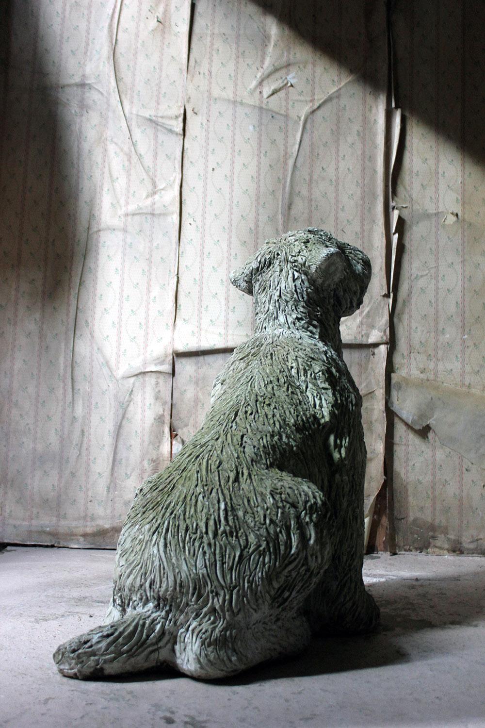 Mid-20th Century Cast Composition Stone Wheaten Terrier 5