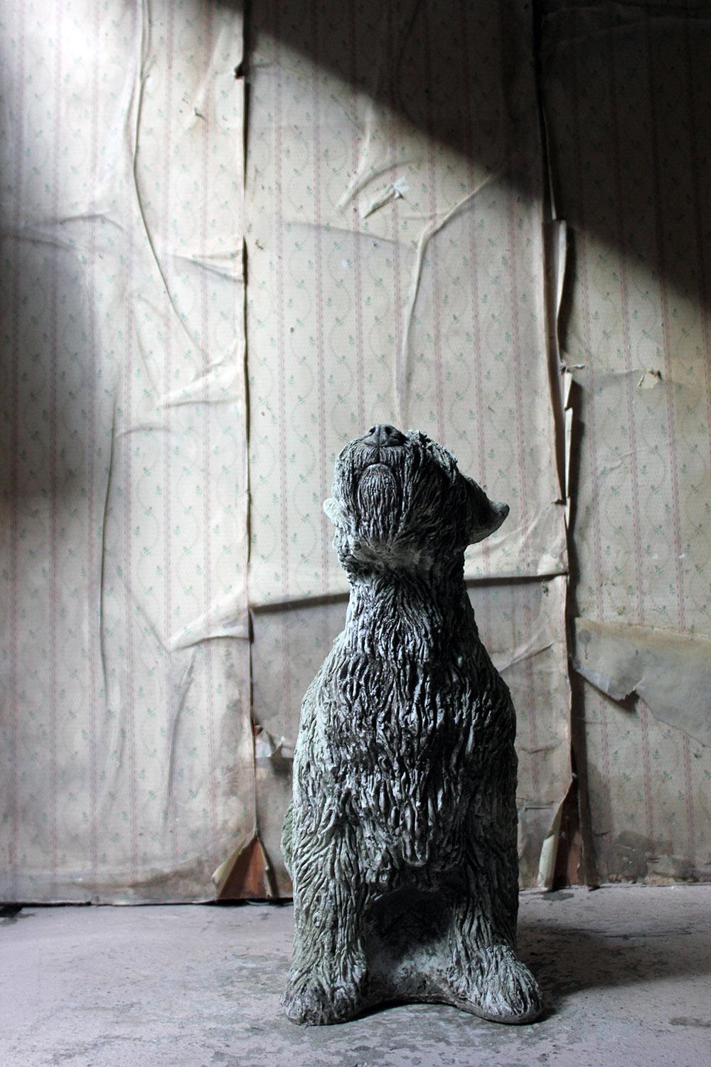 Mid-20th Century Cast Composition Stone Wheaten Terrier 9