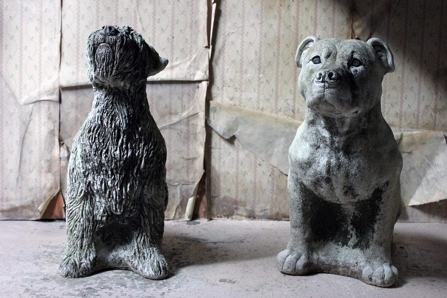 Mid-20th Century Cast Composition Stone Wheaten Terrier 10