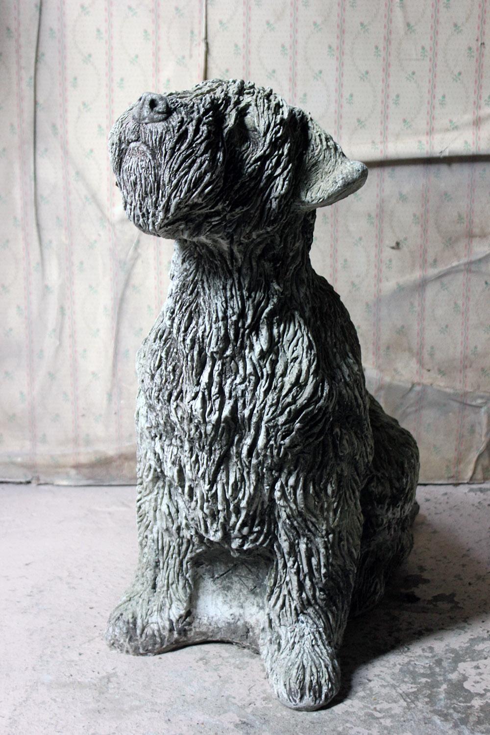 Mid-Century Modern Mid-20th Century Cast Composition Stone Wheaten Terrier