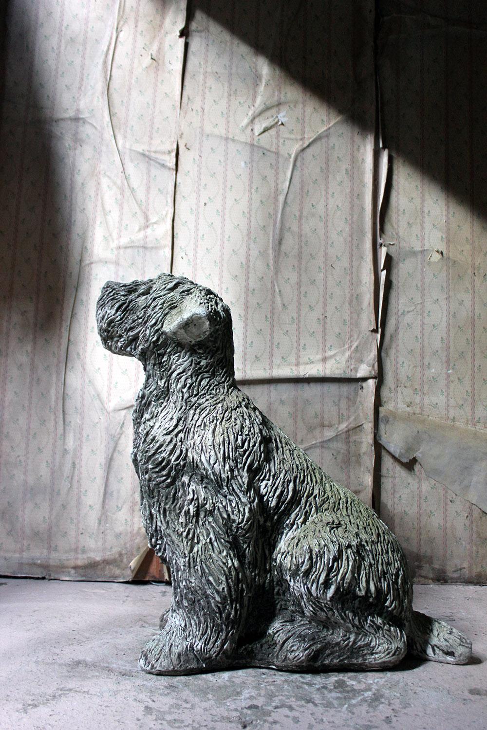 Mid-20th Century Cast Composition Stone Wheaten Terrier 1