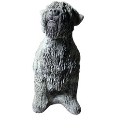 Vintage Mid-20th Century Cast Composition Stone Wheaten Terrier