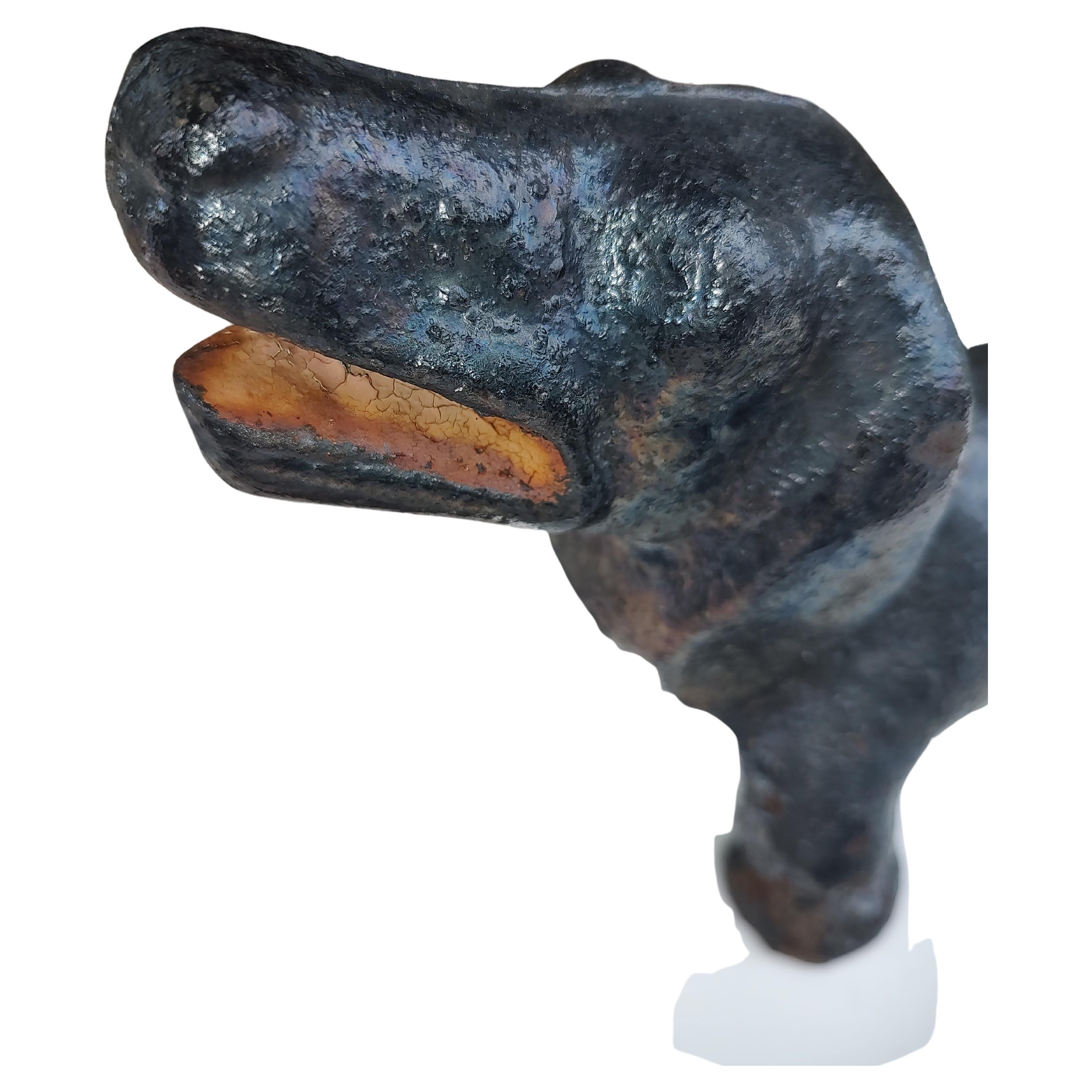 Mid 20thc Cast Iron Smiling Daschound Boot Scraper 2