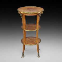 Tavolino francese in legno di tasso con venature a burr, metà del XX secolo