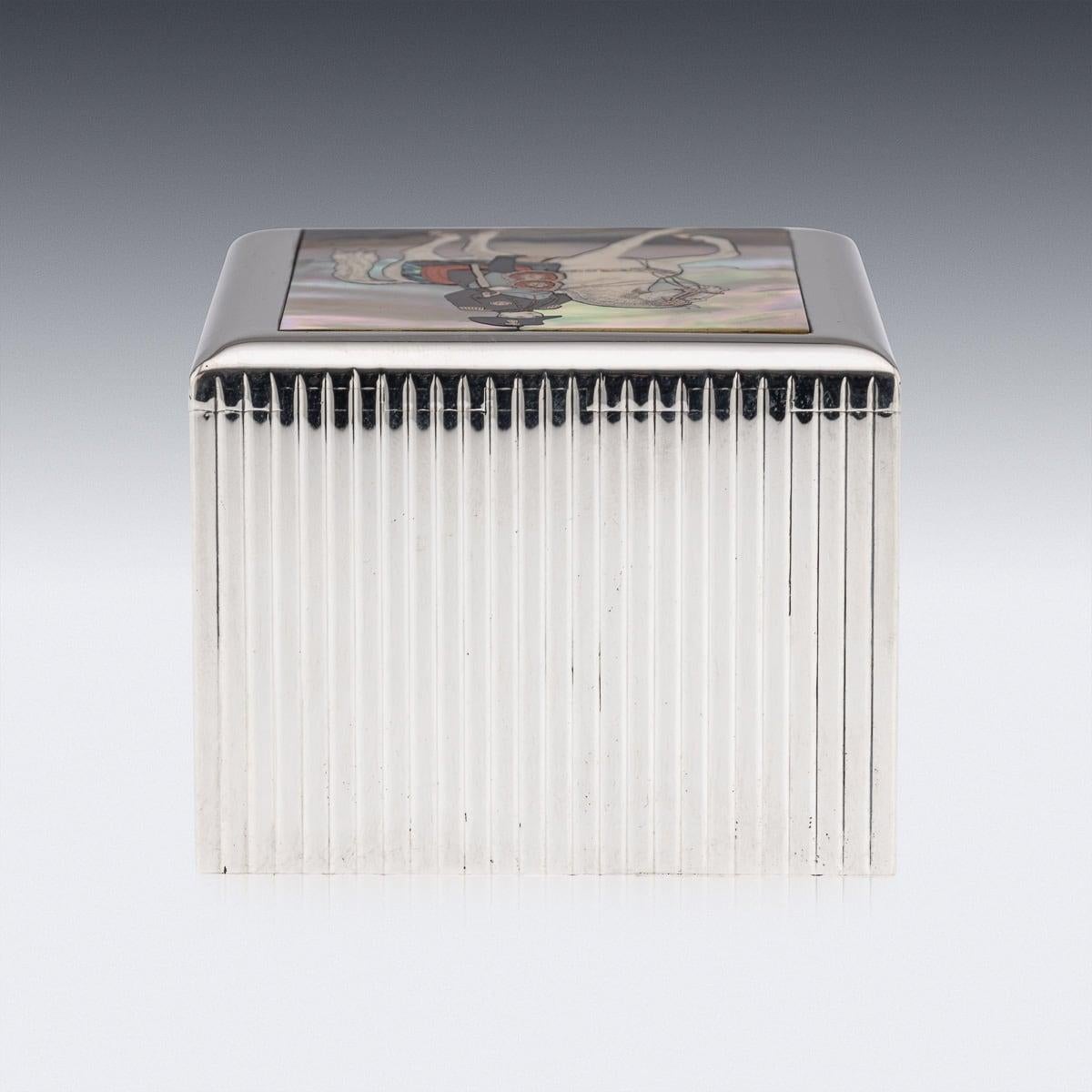 Plata maciza francesa de mediados del siglo XX y oro de 18 quilates, caja de nácar, Dunhill c.1950 en venta 1