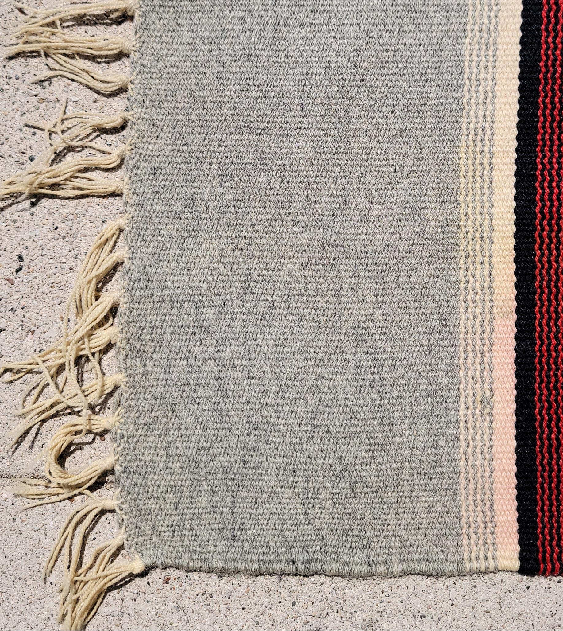 20th Century Mid 20thc Mexican Wool Serape Rug For Sale