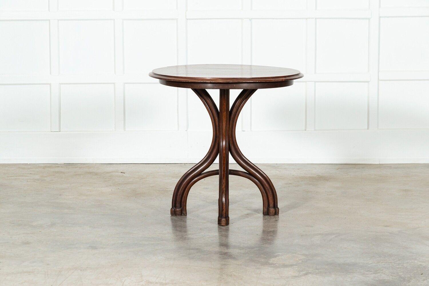 Beech Mid 20thC Michael Thonet Mahogany Top Bistro Table For Sale