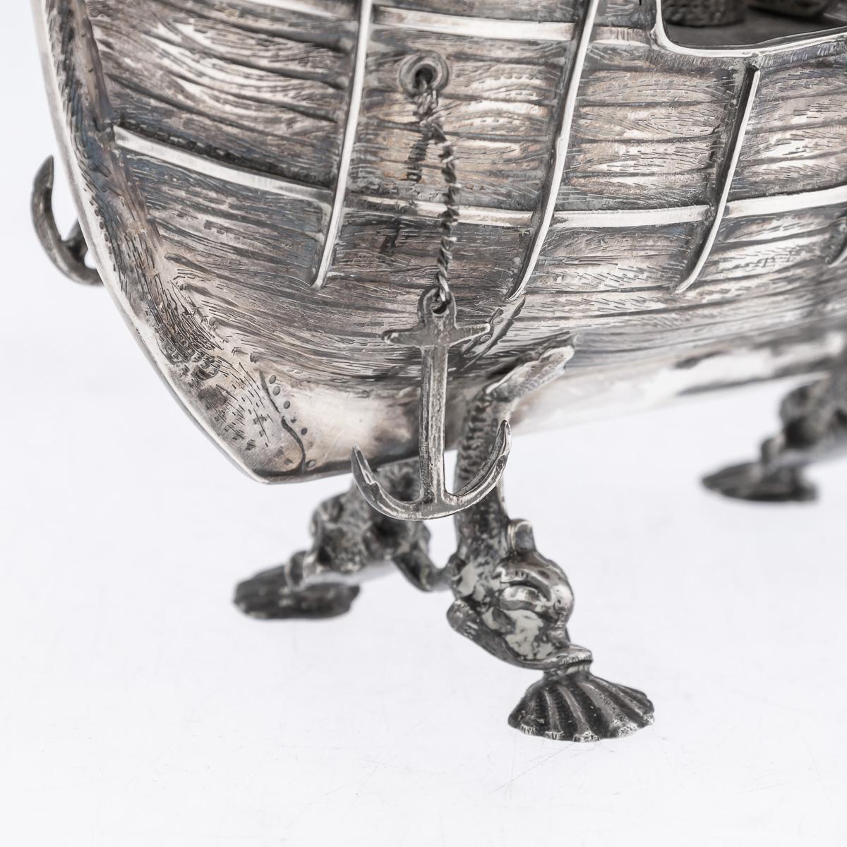 Mid 20thC Spanish Solid Silver Impressive Neff Galleon Ship c.1940 For Sale 9