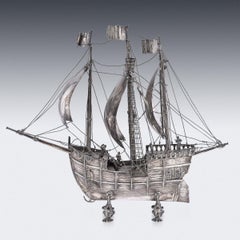 Mid 20thC Spanish Solid Silver Impressive Neff Galleon Ship c.1940