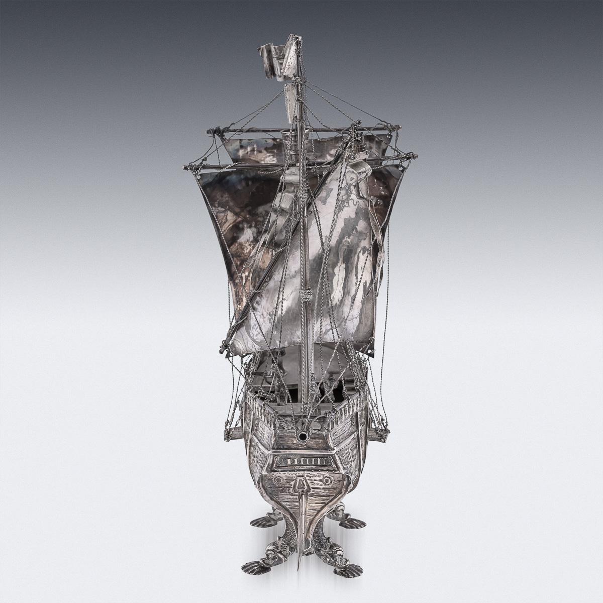 Other Mid 20thC Spanish Solid Silver Impressive Neff Galleon Ship c.1940 For Sale