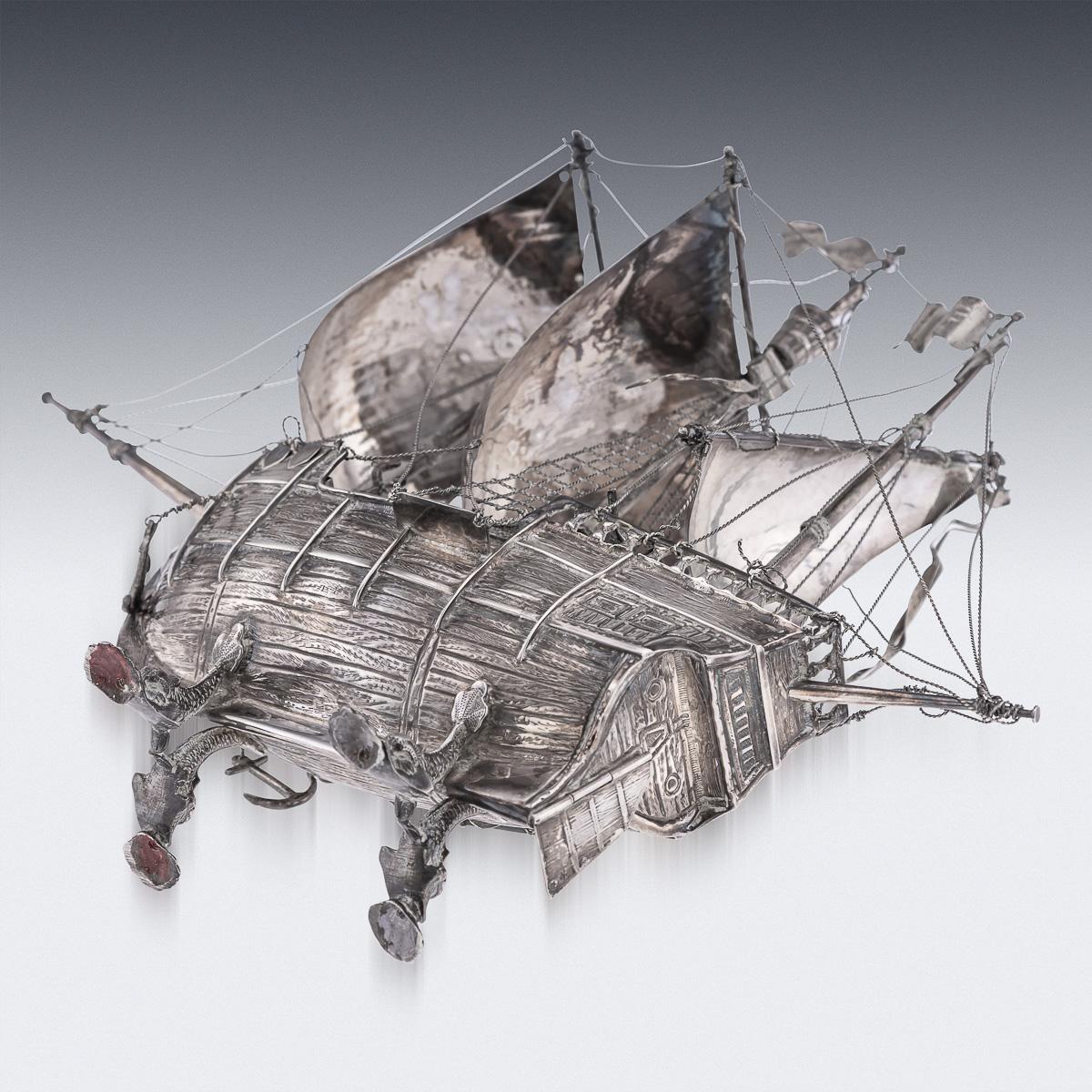 Mid 20thC Spanish Solid Silver Impressive Neff Galleon Ship c.1940 For Sale 1