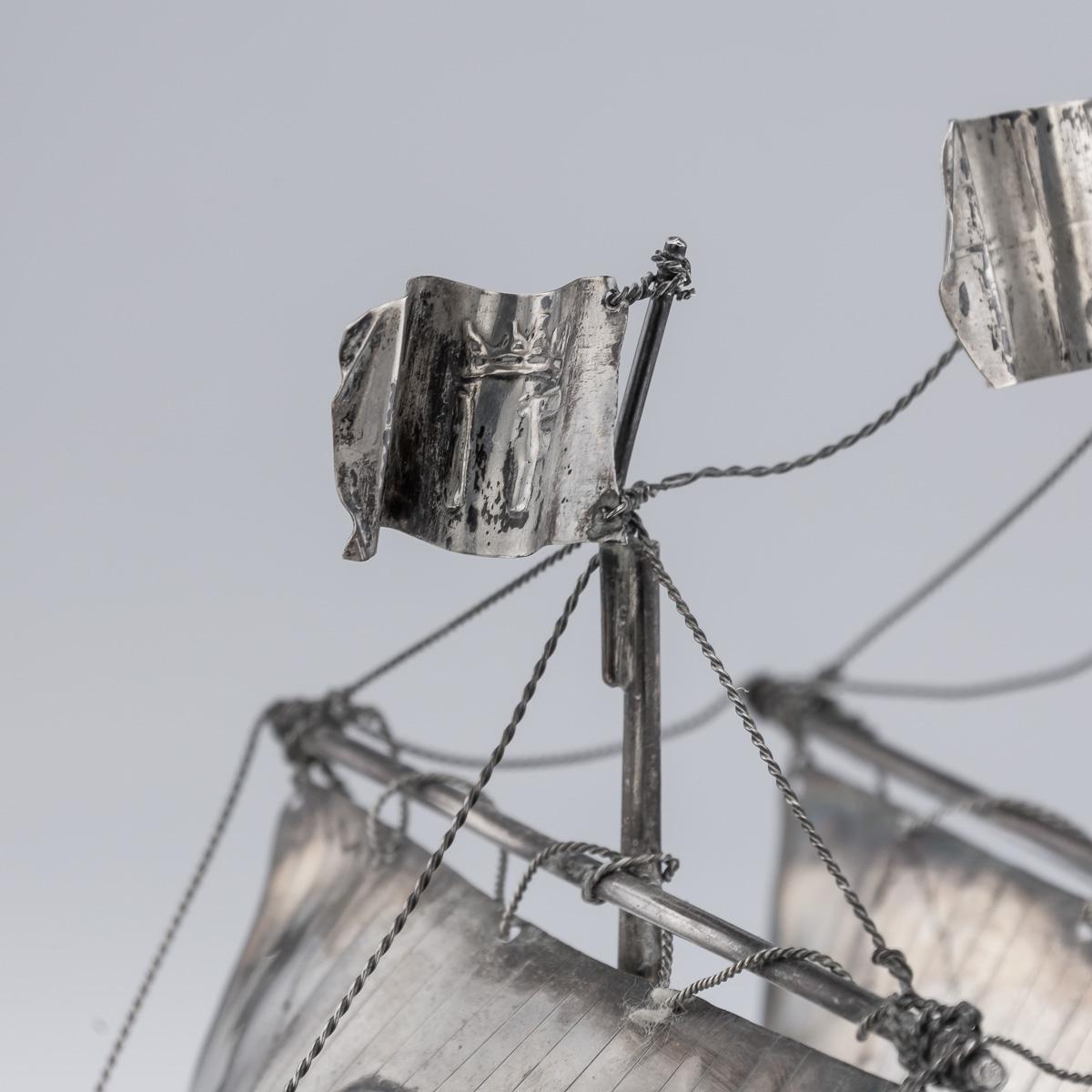 Mid 20thC Spanish Solid Silver Impressive Neff Galleon Ship c.1940 For Sale 4