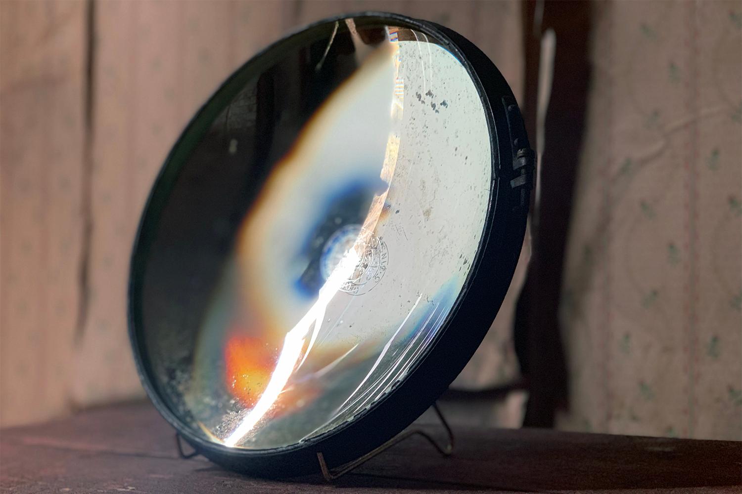 Mid-20th Century WWII Period Parabolic Concave Mirror, No.317 13