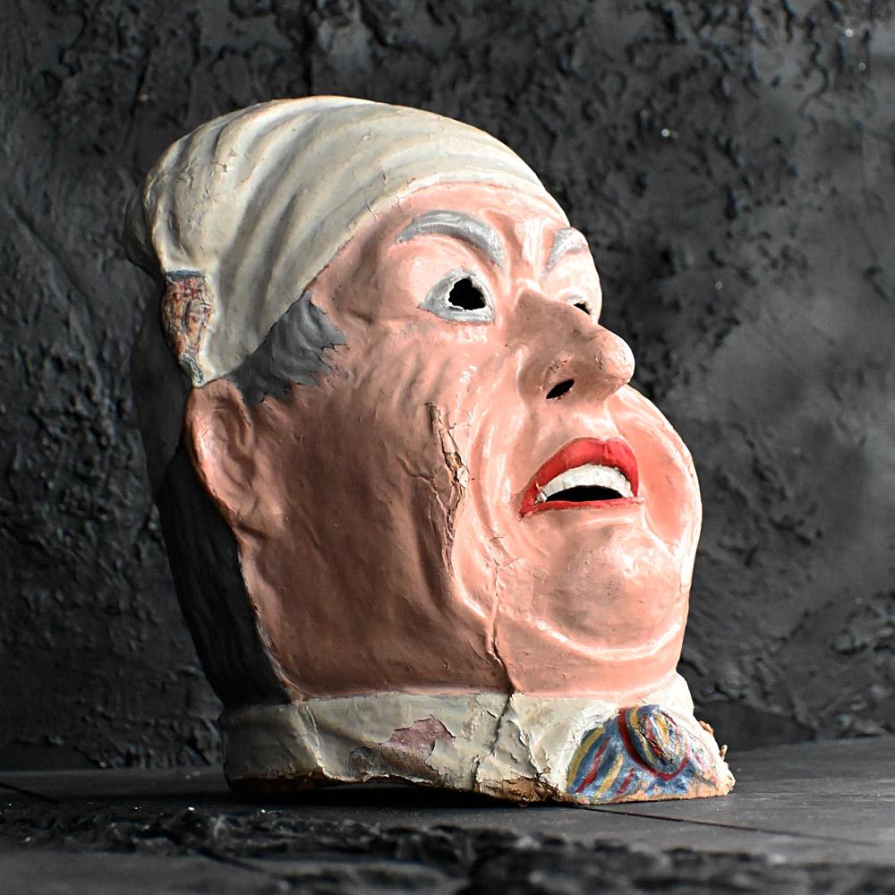 Mid-Century Modern Mid 20thcentury papier Mache Paris theatre mask of sleepy head For Sale