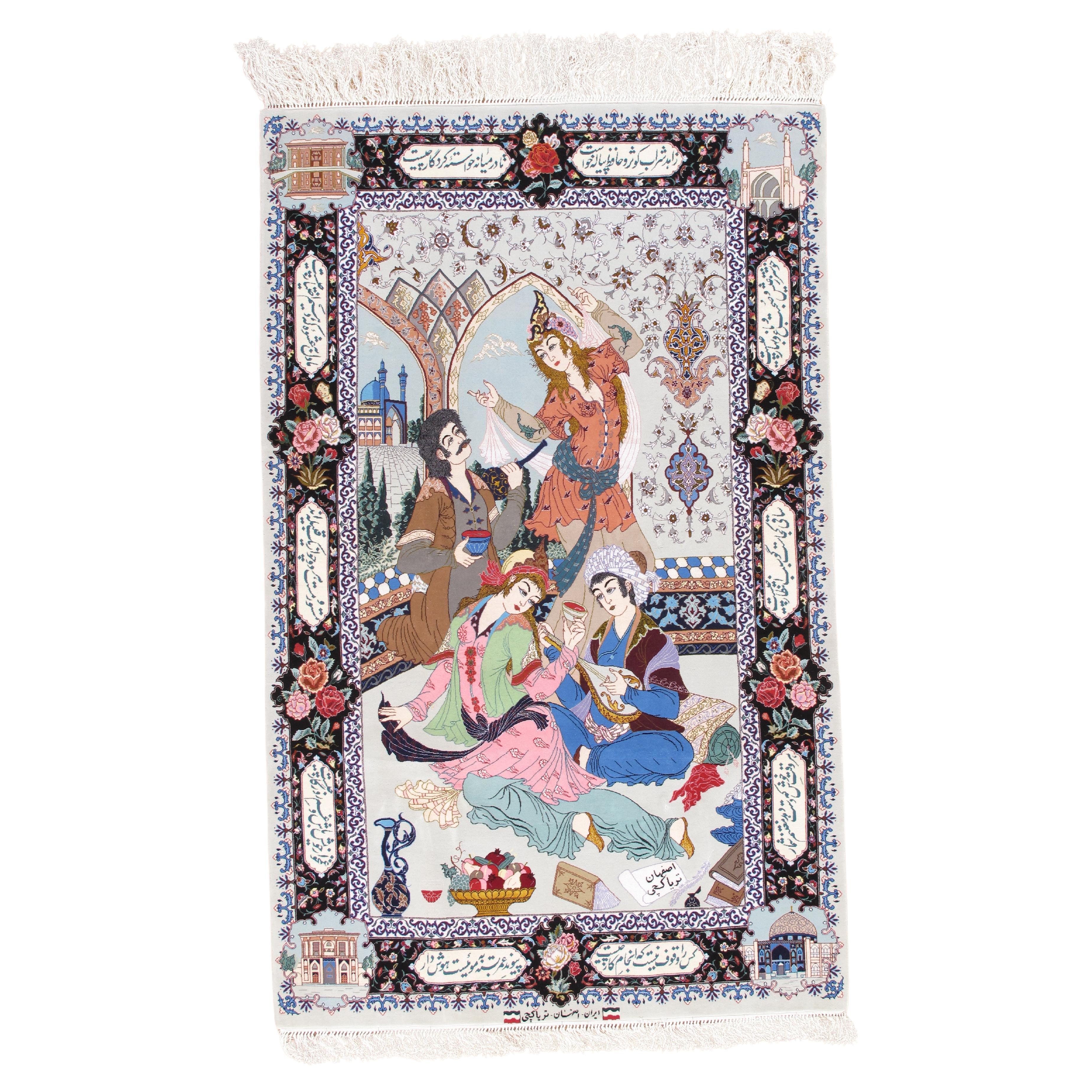 Mid-20thCentury Tabriz Pictorial Rug A Celebration of Love Poetry
Courtly Life