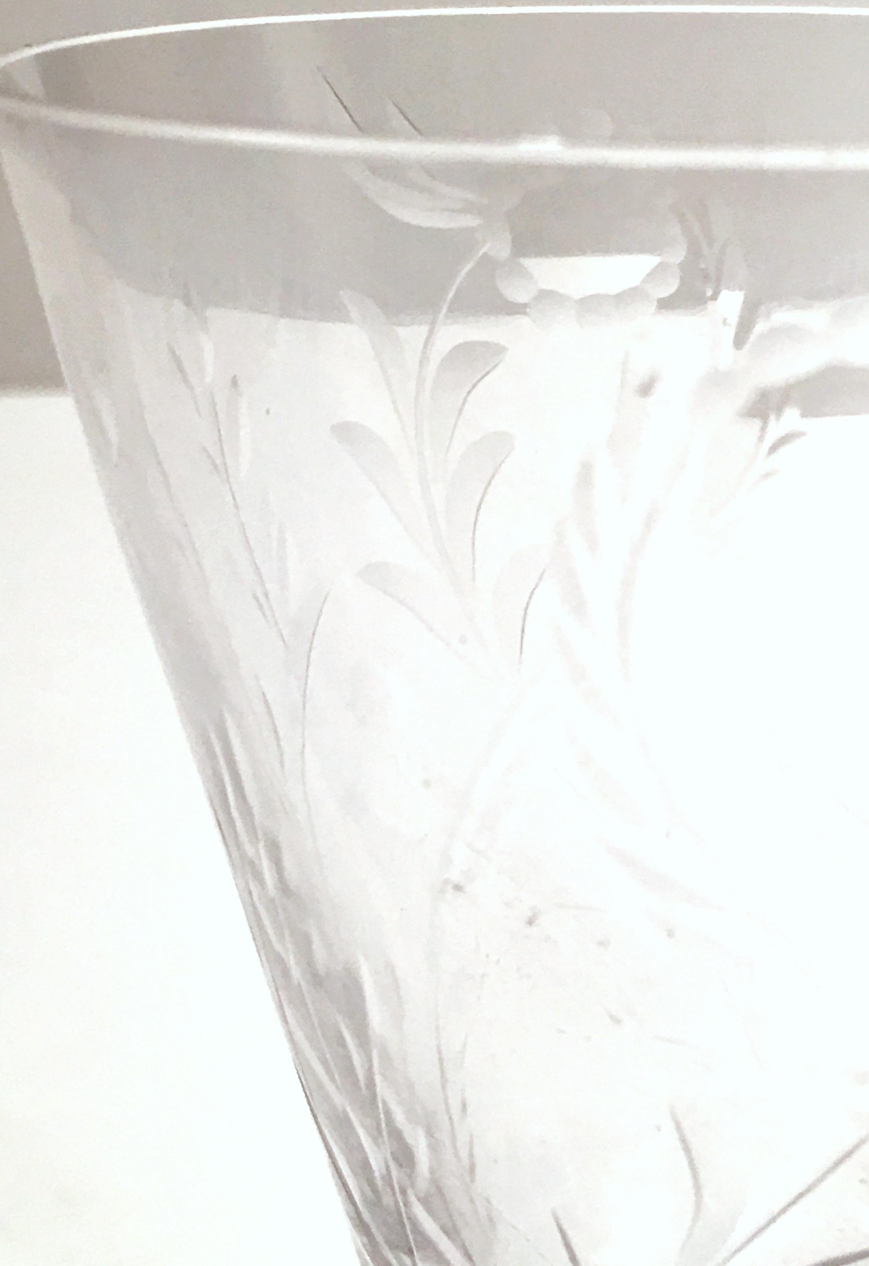 Mid-20th Century American Cut and Etched Crystal Stem Glasses S/8 For Sale 10