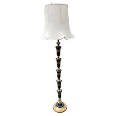 Mid-C. Frederick Cooper Asian Regency Marble and Brass Floor Lamp, Circa 1950s