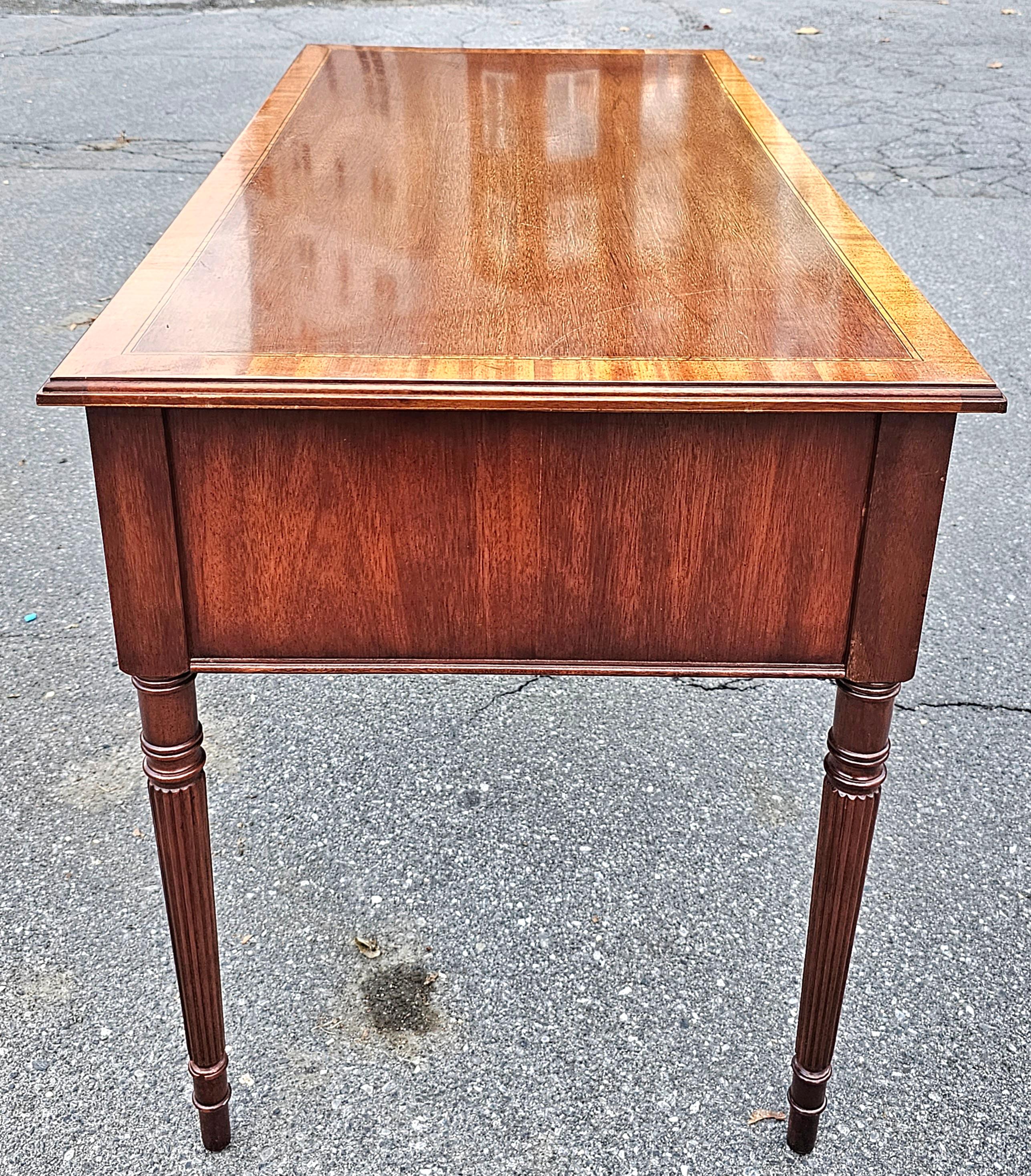 Mid-C. National Mount Airy Mahogany with Satinwood and Ebony Inlays Writing Desk For Sale 3