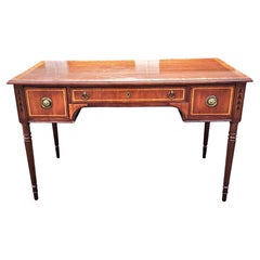 Mid-C. National Mount Airy Mahogany with Satinwood and Ebony Inlays Writing Desk