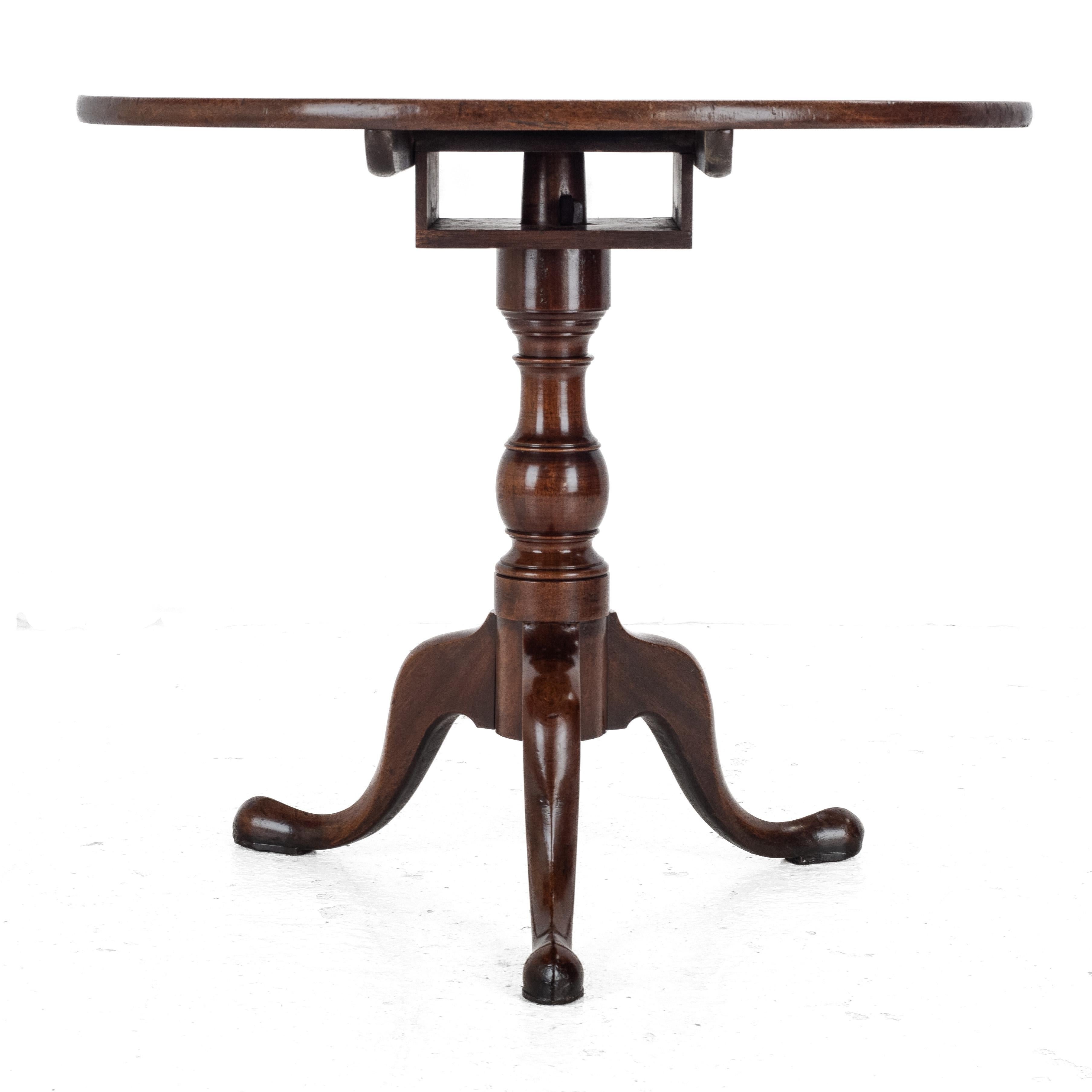 Mid-c18th Georgian Mahogany Birdcage Tripod Tilt-Top Supper Table c1760 For Sale 5