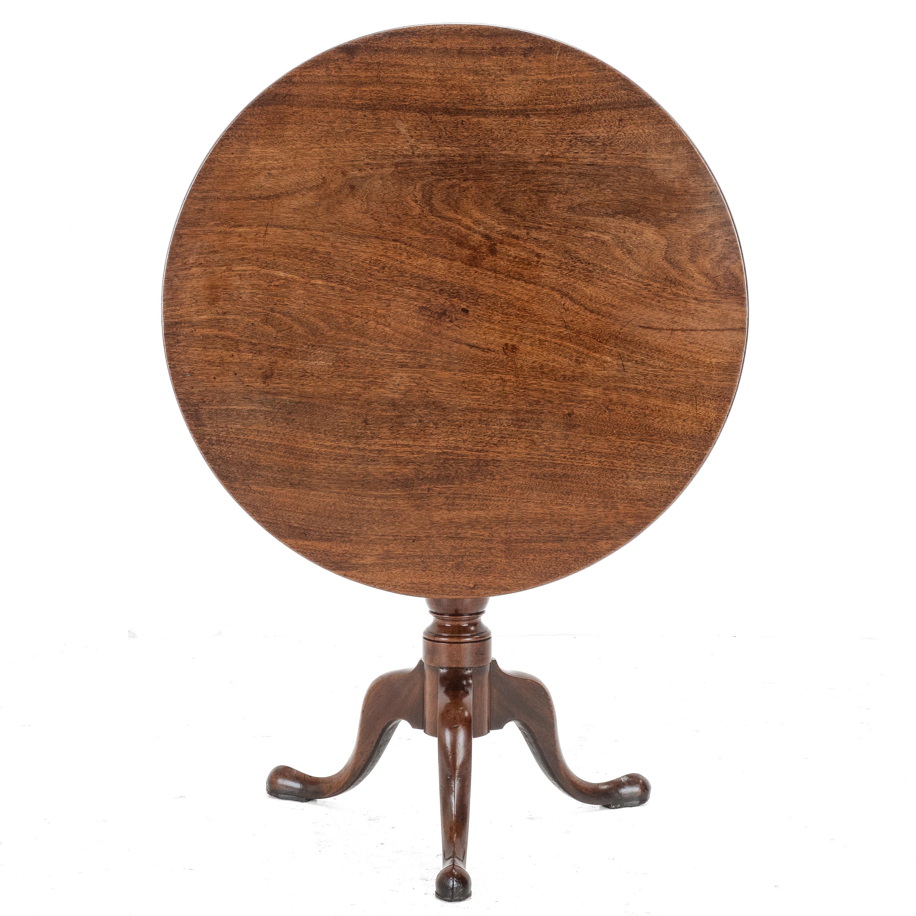 18th Century Mid-c18th Georgian Mahogany Birdcage Tripod Tilt-Top Supper Table c1760 For Sale