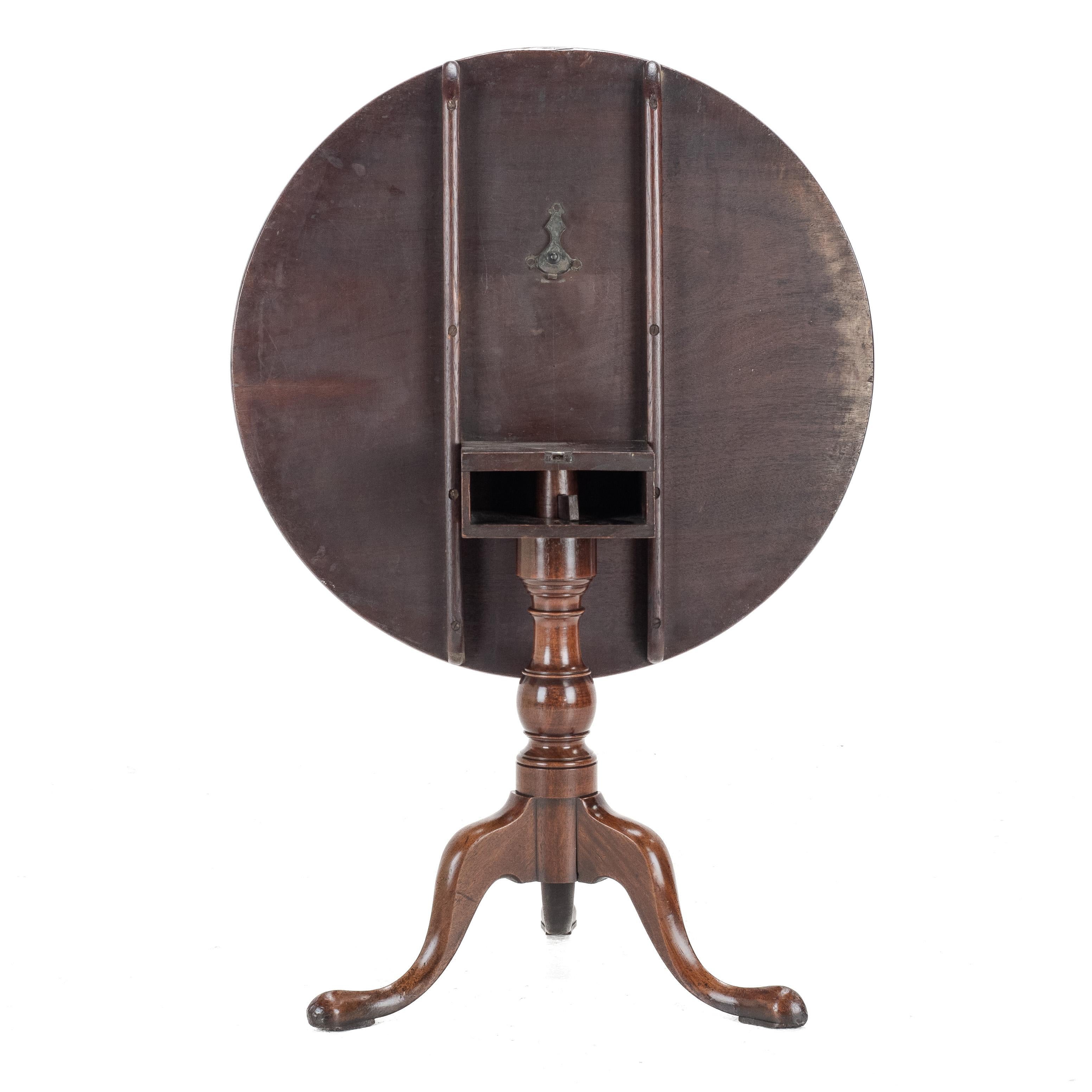 Mid-c18th Georgian Mahogany Birdcage Tripod Tilt-Top Supper Table c1760 For Sale 2