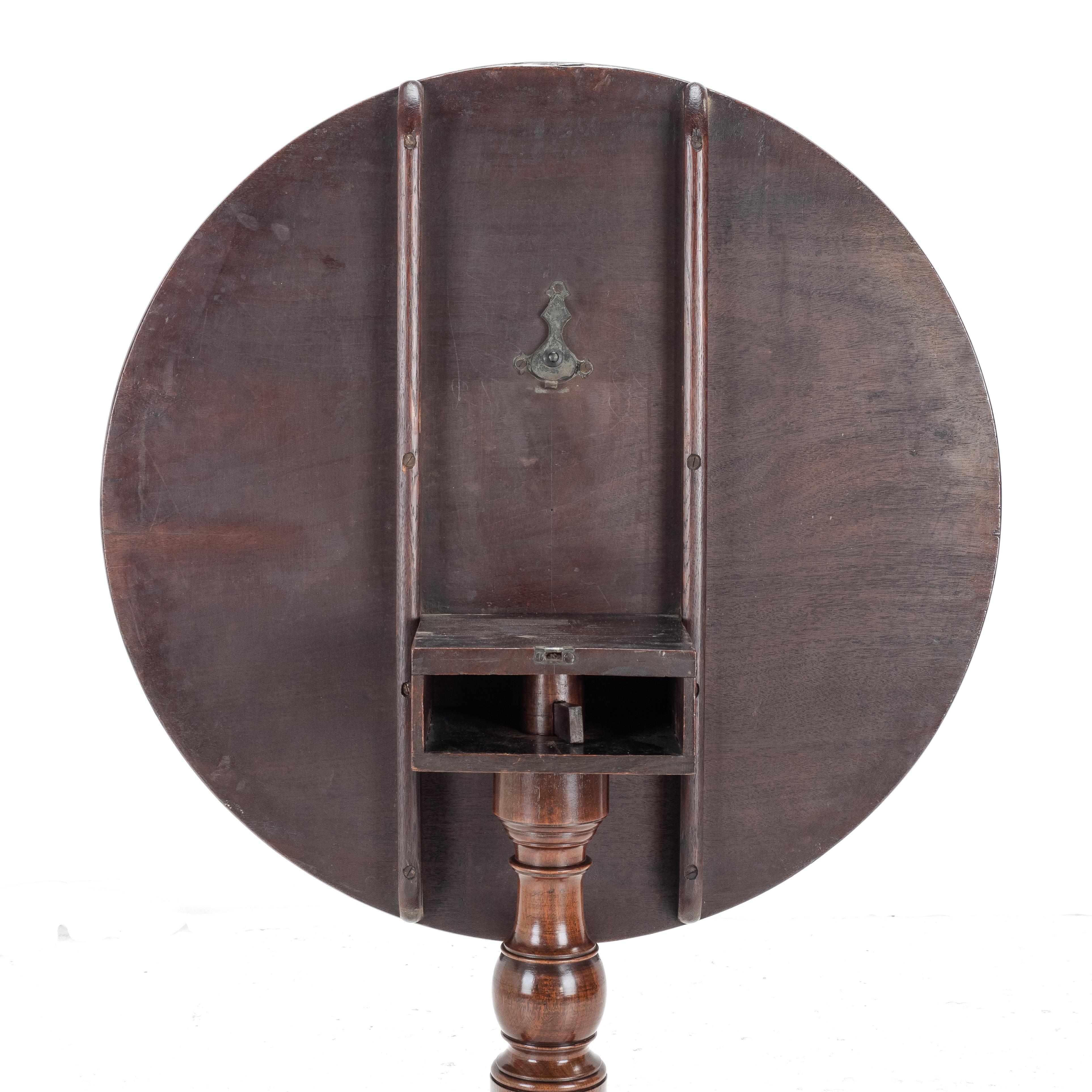 Mid-c18th Georgian Mahogany Birdcage Tripod Tilt-Top Supper Table c1760 For Sale 3