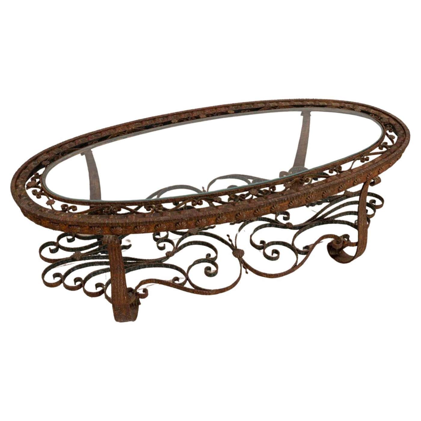 Wrought Tea Table Mid C20th century Spanish wrought iron coffee table For Sale at 1stDibs
