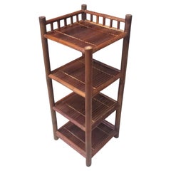 Mid-Cemtury Etagere / Bücherregal aus gebeiztem Bambus